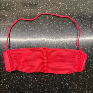 NWT La Perla Red Ribbed Bandeau Bra Top with Removable Straps and Underwire